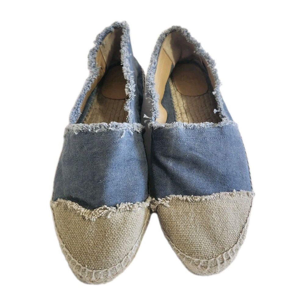 Castaner Womens Kampala Espadrille Flats Jean Blue Tan Beige EU Size 41 US 10